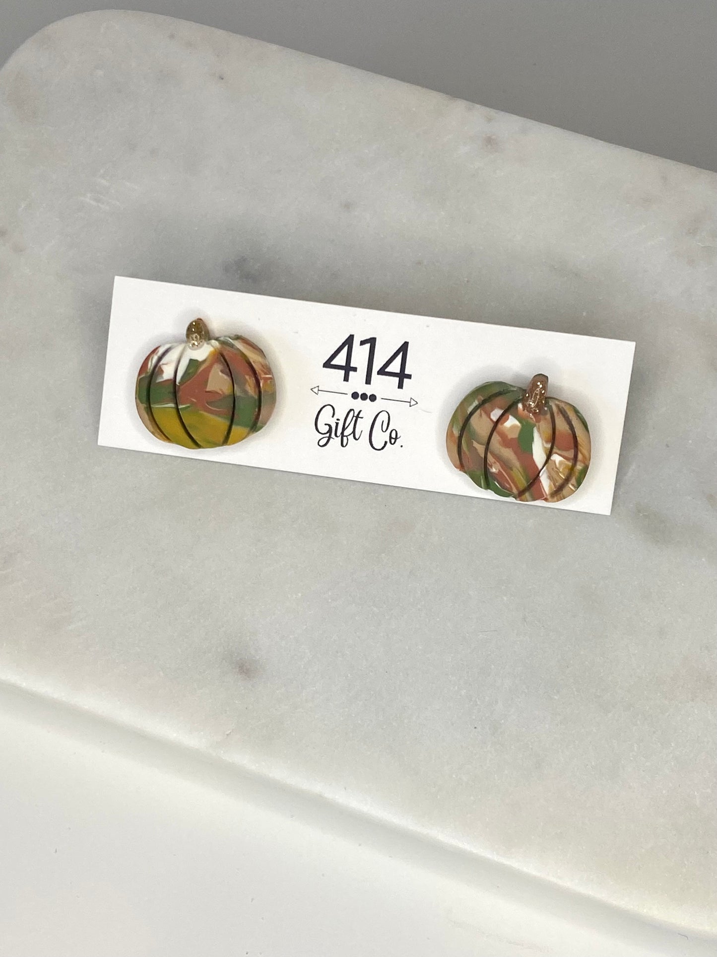 Fall Pumpkin Clay Studs