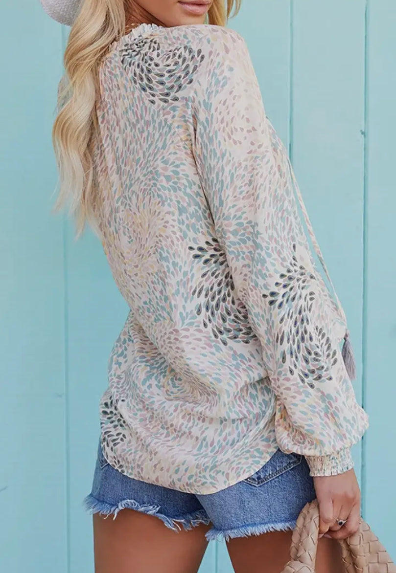 Impressionist Tassel Blouse