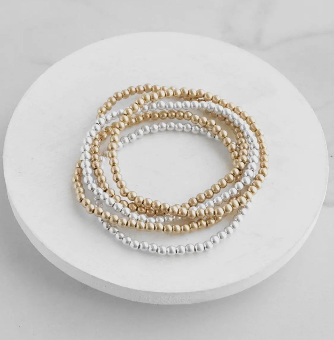 Small Ball Beads Bracelet Stack of 5 Bracelets (2 options)