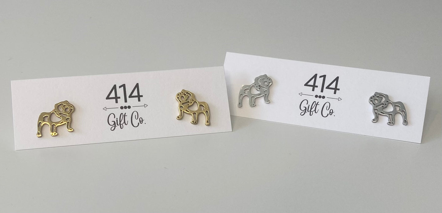 Bulldog Stud Earring