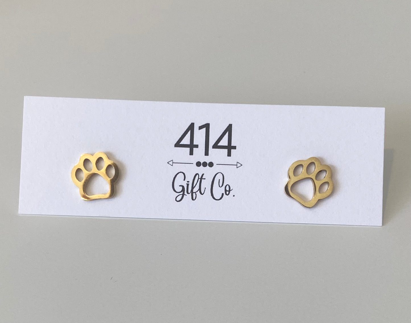 Golden Paw Stud Earrings