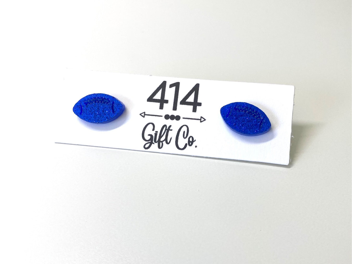 Glitter Acrylic Football Stud Earrings (3 colors)
