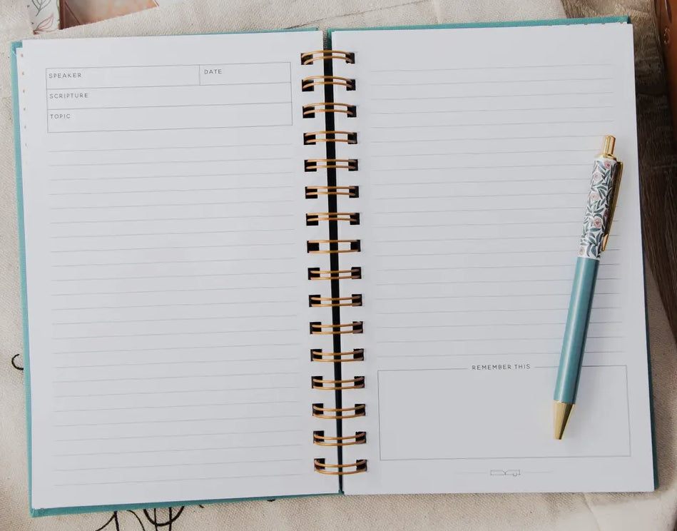 Linen Sermon Notes Book