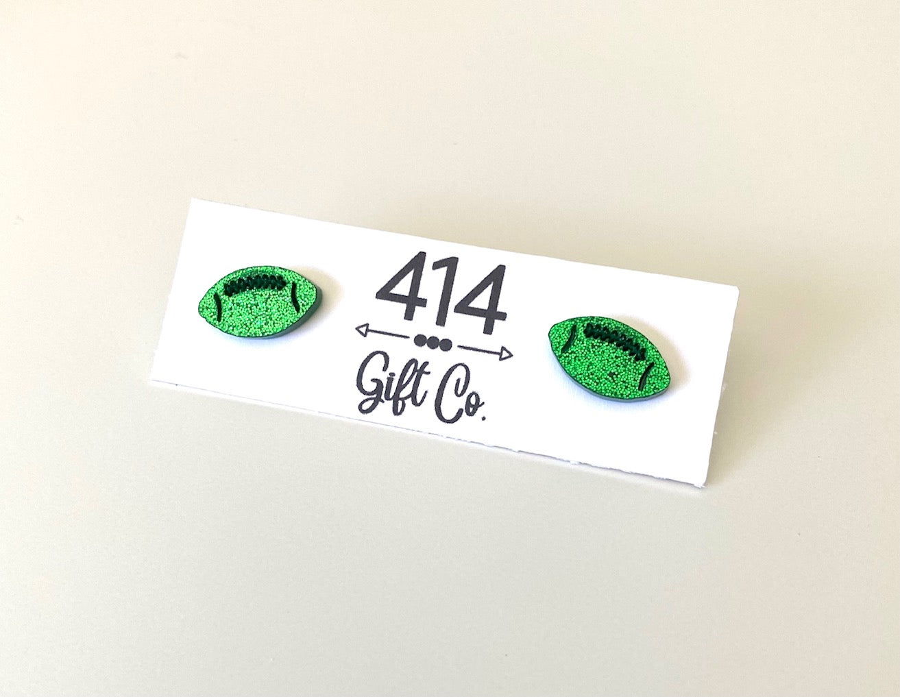 Glitter Acrylic Football Stud Earrings (3 colors)