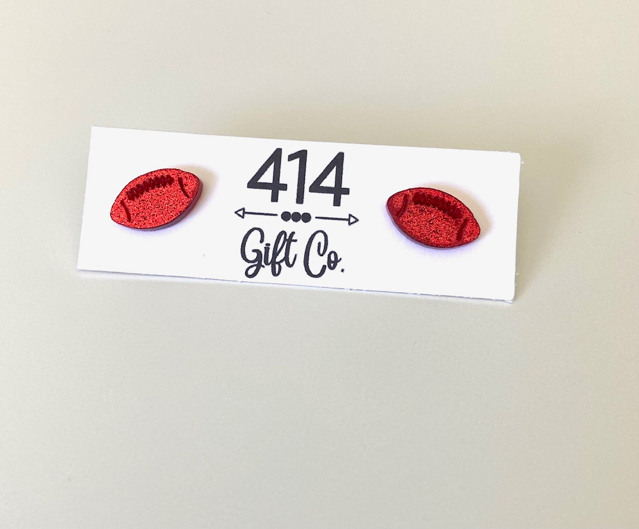 Glitter Acrylic Football Stud Earrings (3 colors)